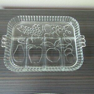 Vintage Glass Fruit Relish Serving Tray